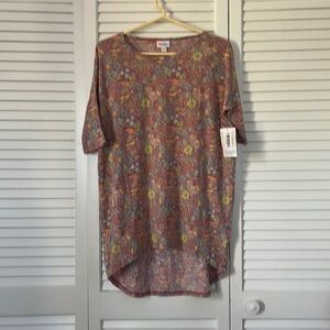 NEW! LuLaRoe Irma Tunic XXS floral Print Oversized Stretch High Low Hem